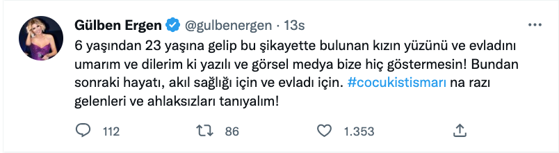 gulben ergen den 6 yasinda evlendirilen kiz cocugu ile ilgili sert aciklama